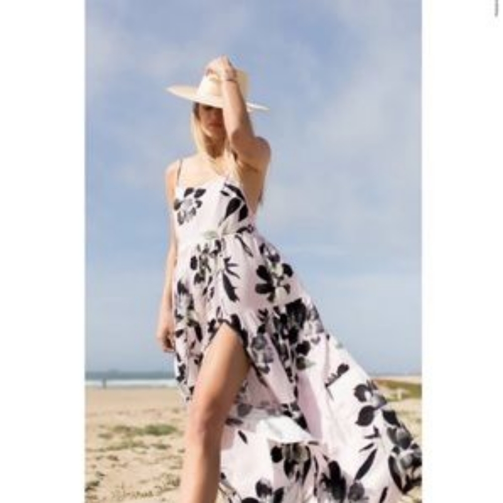 Stillwater Memz Gorgeous Floral Pink Flowy Maxi Dress XS